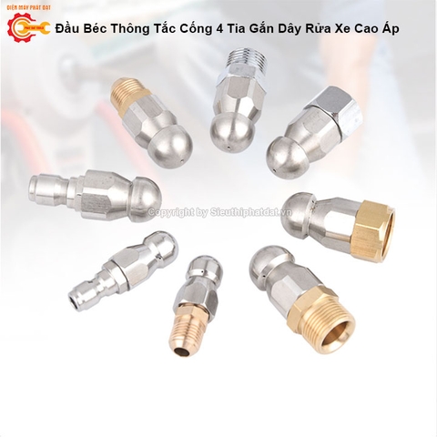 Đầu Béc Thông Tắc Cống Gắn Máy Rửa Xe Cao Áp