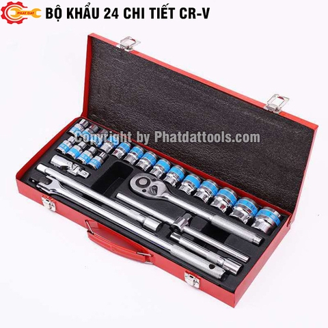 Bộ Khẩu 24 Chi Tiết Mạ CR-V Không Gỉ