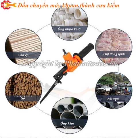 Đầu chuyển máy khoan thành cưa kiếm