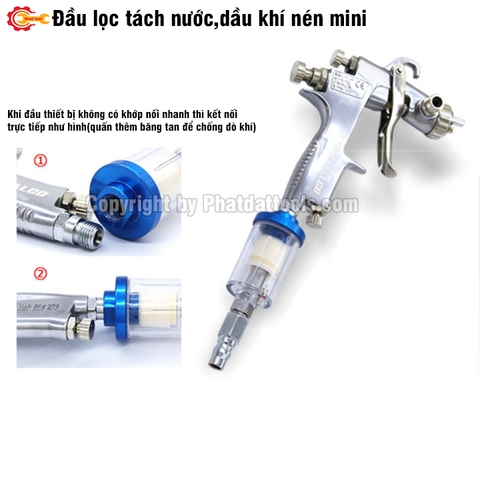 Đầu lọc,tách nước,dầu khí nén mini