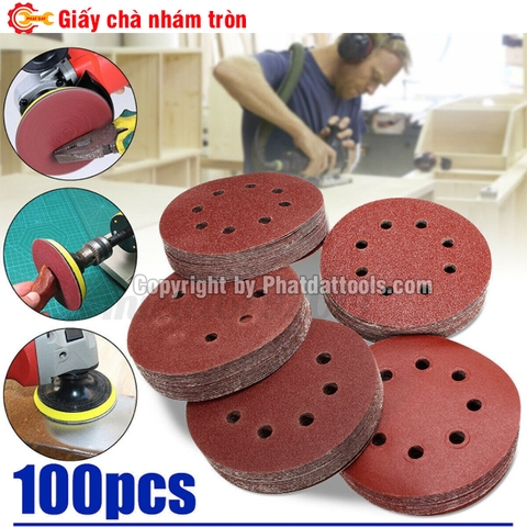 Giấy chà nhám tròn các phi 125-180-230mm-Hộp 100 tờ