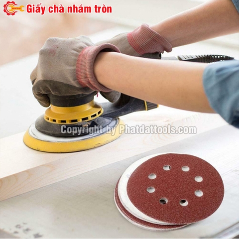 Giấy chà nhám tròn các phi 125-180-230mm-Hộp 100 tờ