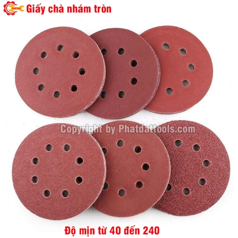 Giấy chà nhám tròn các phi 125-180-230mm-Hộp 100 tờ