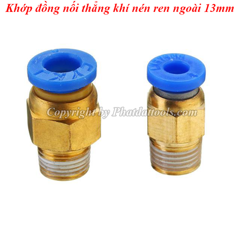 Khớp đồng nối thẳng khí nén 1 đầu ren 13mm