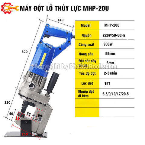 Máy Đột Lỗ Thủy Lực Cầm Tay MHP20- Đột U