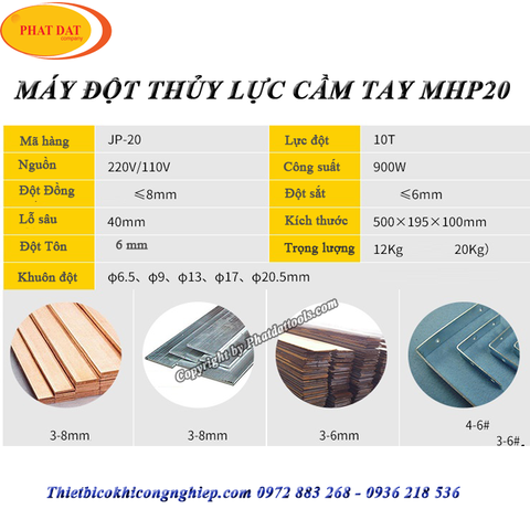 Máy Đột Thủy Lực Cầm Tay MHP20A