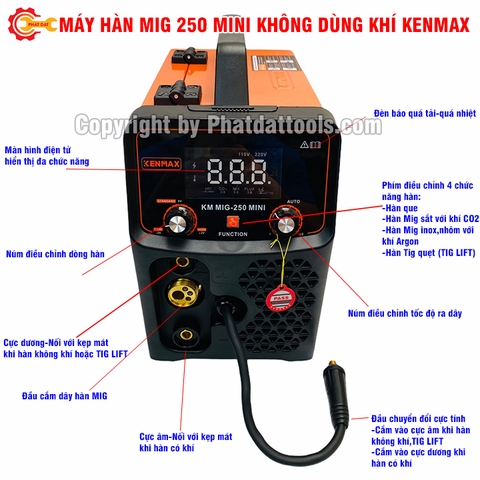 Máy hàn MIG 250 Mini KENMAX không dùng khí