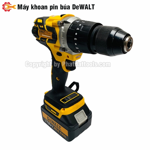 Máy Khoan Pin Búa Động Cơ Từ DeWALT Đầu Kẹp 13mm