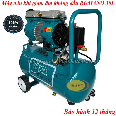 Máy nén khí sạch giảm âm không dầu ROMANO 30L 800W