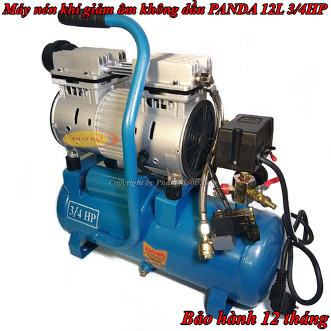 Máy nén khí giảm âm không dầu PANDA 12L 3/4HP