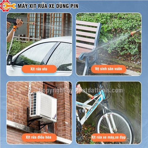 Máy Xịt Rửa Xe Dùng Pin