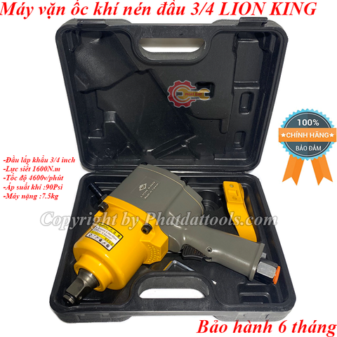 Máy siết ốc dùng hơi cỡ lớn LION KING đầu 3/4