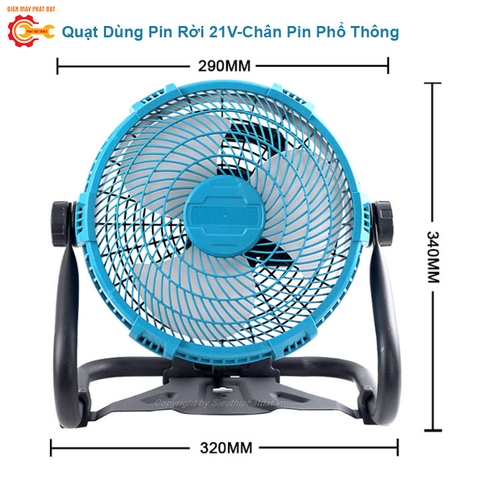 Quạt Tích Điện Dùng Pin Rời 18-21V