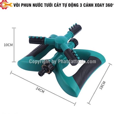 Vòi Phun Nước Tưới Cây Tự Động 3 Cánh (Đế Cánh Bướm)