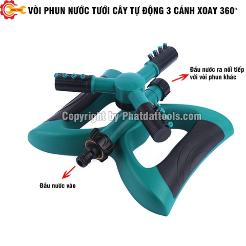 Vòi Phun Nước Tưới Cây Tự Động 3 Cánh (Đế Cánh Bướm)