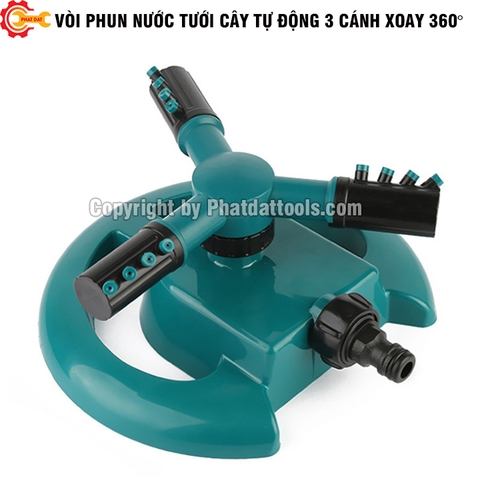 Vòi Phun Nước Tưới Cây Tự Động 3 Cánh (Đế Tròn)