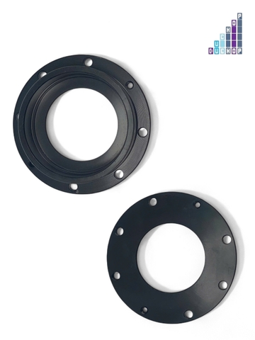 Precision CNC machined black anodized aluminum flange – DUC HOP MFG