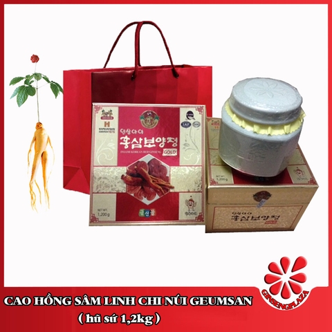 Cao hồng sâm linh chi núi Geumsan Hũ sứ 1,2kg