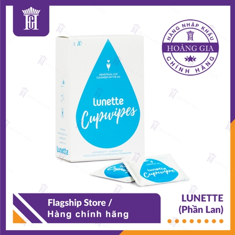 Giấy lau tiệt trùng cốc nguyệt san Lunette CupWipes (Hộp 10 gói)