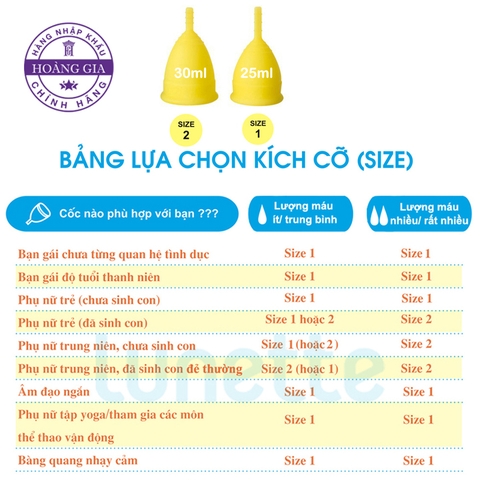 Cốc nguyệt san Lunette  - Hàng chính hãng nhập khẩu Phần Lan - Màu Vàng Hộp vuông