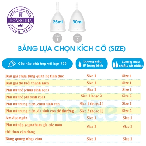 Cốc nguyệt san Lunette - Hàng chính hãng nhập khẩu Phần Lan - Màu Trong Hộp vuông