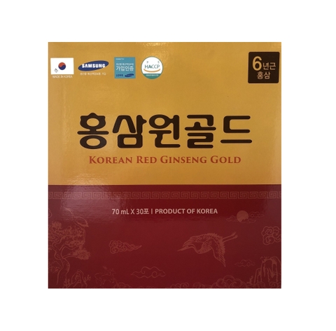 Nước hồng sâm Hàn Quốc - KOREAN RED GINSENG GOLD (Hộp 30 gói x 70ml)