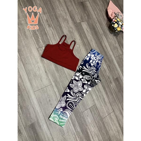 QUẦN ÁO YOGA CHO BÉ - BỘ HỌA TIẾT YG02