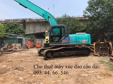 cho thuê máy xúc đào cần dài