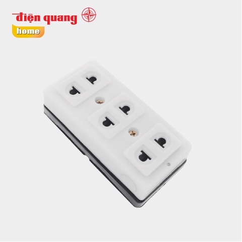 Ổ cắm Điện Quang ĐQ ESK 32 SW ( 3 lỗ 2 chấu, có nắp che an toàn, màu trắng, không dây )