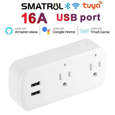 Phích cắm thông minh SMATRUL SRL-39 Tuya kết nối wifi có cổng USB 16A