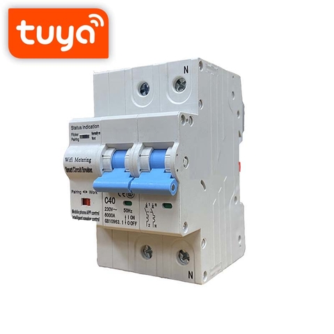 Aptomat Cầu Dao Tổng Điều Khiển Qua Wifi -Tuya 40A