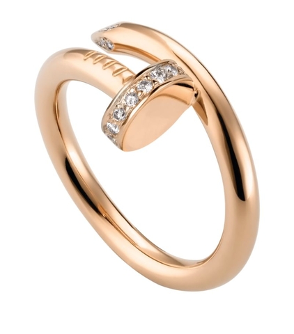 Nhẫn CARTIER Rose Gold and Diamond Juste un Clou Ring vàng hồng 18K