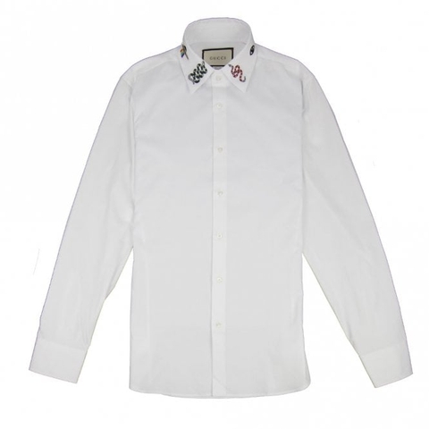 ÁO GUCCI Cotton Shirt With Symbols White