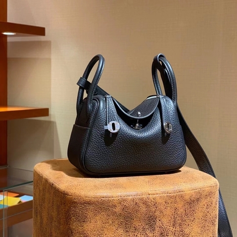 TÚI HERMES Mini Noir Togo Leather Handmade khâu tay 18CM(giá liên hệ)