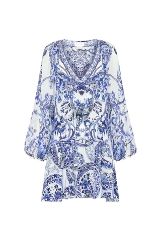 VÁY CAMILLA Silk Cardigan Embellished V-Neck Maxi Dress High Classy