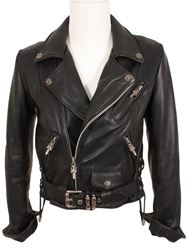 ÁO DA CHROME HEARTS BLACK BIKER JACKET