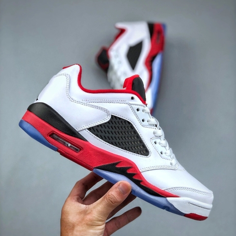 GIÀY Air Jordan 5 Low White/Fire Red-Black