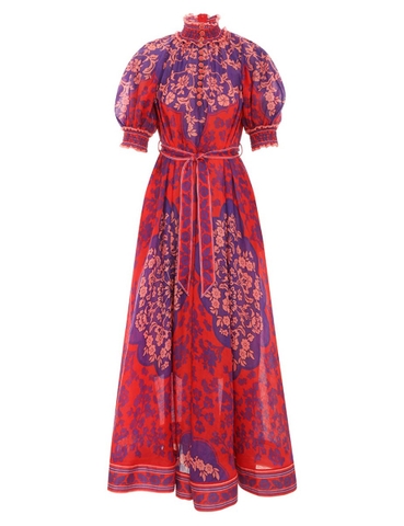 VÁY ZIMMERMANN Flower Red Purple Vintage Dress