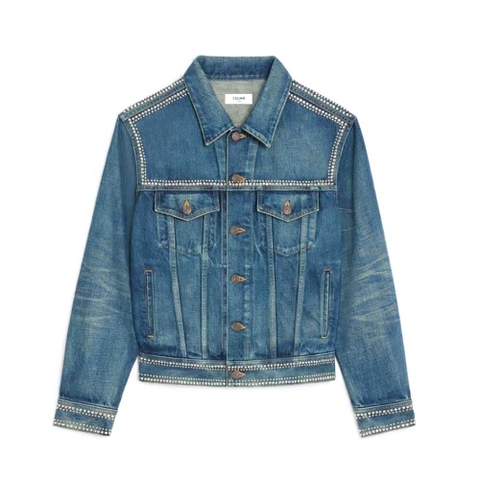 ÁO Celine Men Le Palace Trucker Jacket in Dark Union Wash