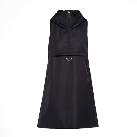 VÁY Prada Women Re-Nylon Mini-Dress with Enameled Metal Triangle Logo