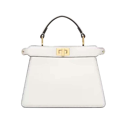 TÚI Fendi Women Peekaboo ISeeU Petite White Padded Nappa Leather Bag