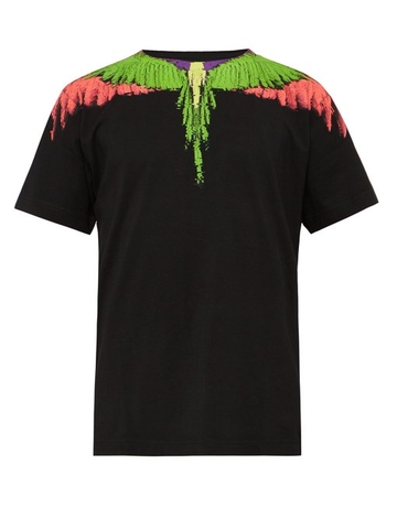 ÁO PHÔNG MARCELO BURLON  Glitch Wings-print cotton T-shirt