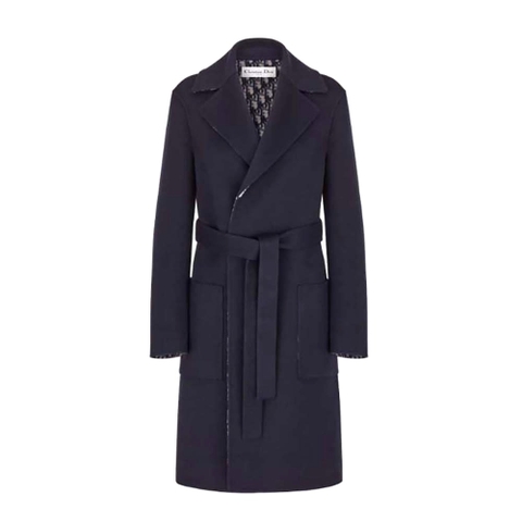 ÁO Dior Women Coat Blue Double-Sided Wool