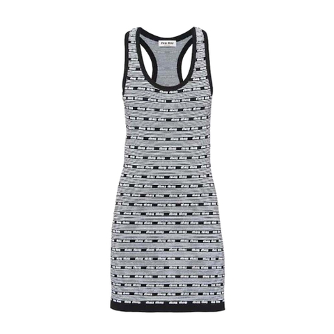 VÁY Miu Miu Women Viscose Mini-Dress with Jacquard Logo
