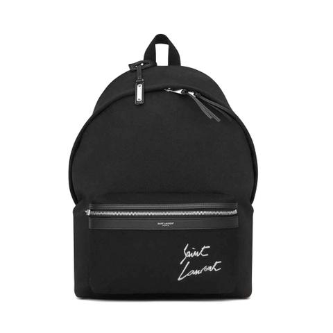 BALO Saint Laurent YSL Saint Laurent Embroidered City Backpack in Canvas