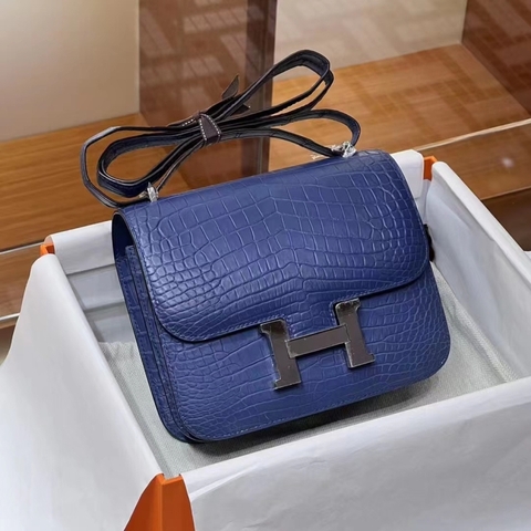 TÚI HERMES Constance Bleu Niloticus Crocodile Leather da cá sấu 19CM(giá liên hệ)