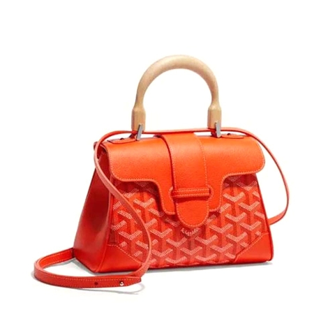 TÚI Goyard Women Sac Saïgon Souple Mini in Toile Goyardine & Chevroches Calfskin-Orange