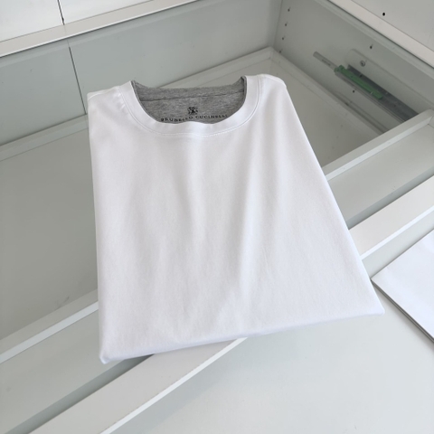 ÁO BRUNELLO CUCINELLI LOGO WHITE T SHIRT