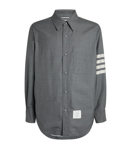 ÁO THOM BROWNE  Wool 4-Bar Overshirt