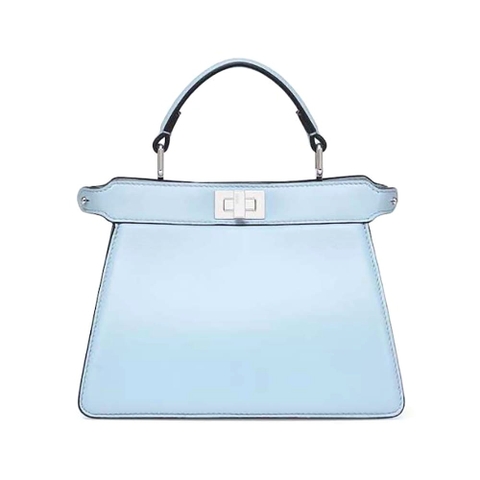 TÚI Fendi Women Peekaboo ISeeU Petite Light Blue Padded Nappa Leather Bag